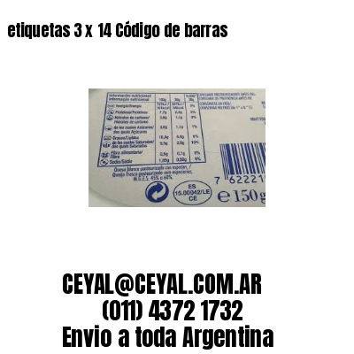 etiquetas 3 x 14 Código de barras