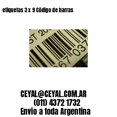 etiquetas 3 x 9 Código de barras