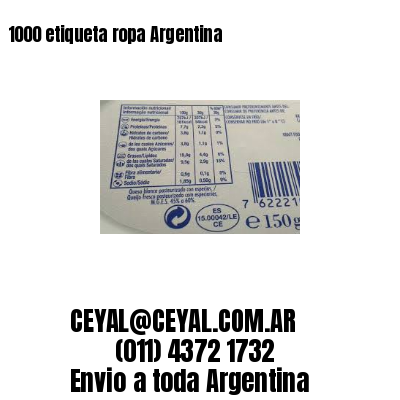1000 etiqueta ropa Argentina