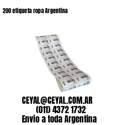 200 etiqueta ropa Argentina