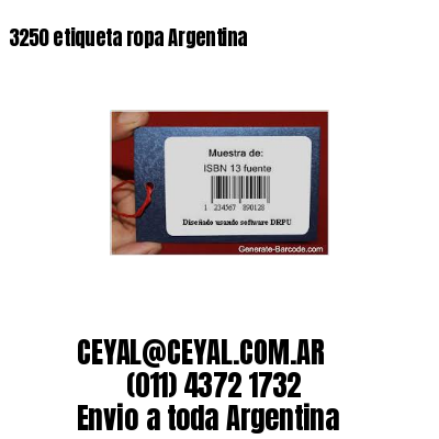 3250 etiqueta ropa Argentina