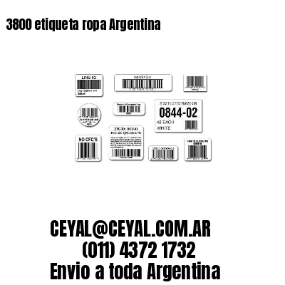 3800 etiqueta ropa Argentina