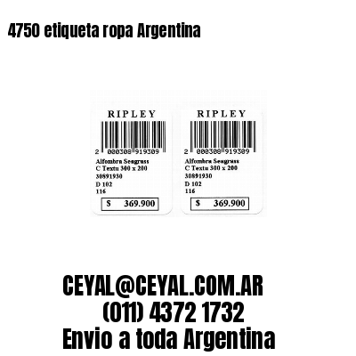 4750 etiqueta ropa Argentina