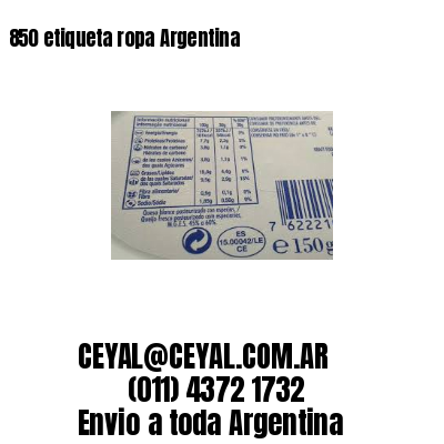 850 etiqueta ropa Argentina