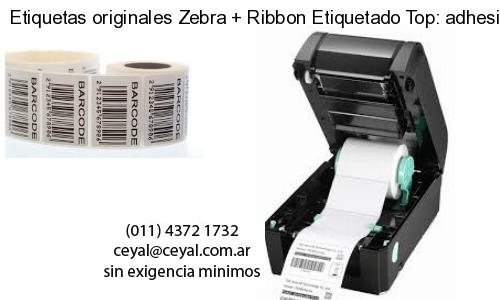 Etiquetas originales Zebra   Ribbon Etiquetado Top: adhesivo   ribbo