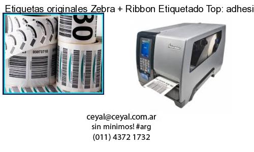 Etiquetas originales Zebra   Ribbon Etiquetado Top: adhesivo   ribbo
