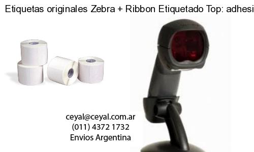 Etiquetas originales Zebra   Ribbon Etiquetado Top: adhesivo   ribbo