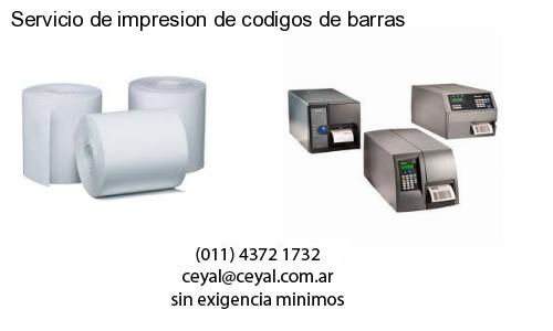Servicio de impresion de codigos de barras