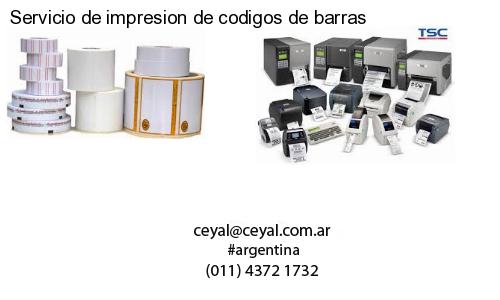 Servicio de impresion de codigos de barras
