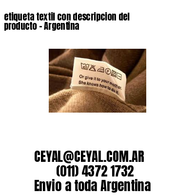 etiqueta textil con descripcion del producto – Argentina