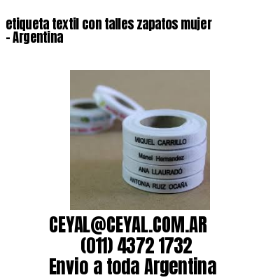 etiqueta textil con talles zapatos mujer – Argentina