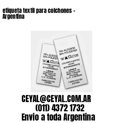 etiqueta textil para colchones – Argentina