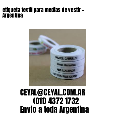 etiqueta textil para medias de vestir – Argentina