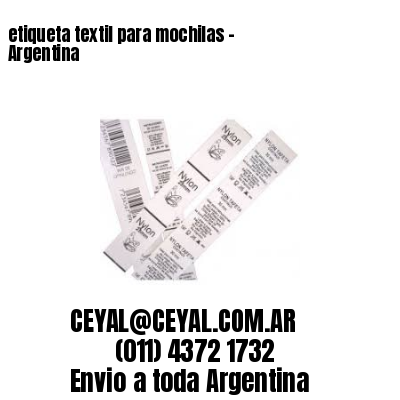 etiqueta textil para mochilas – Argentina
