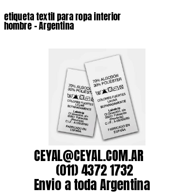 etiqueta textil para ropa interior hombre – Argentina