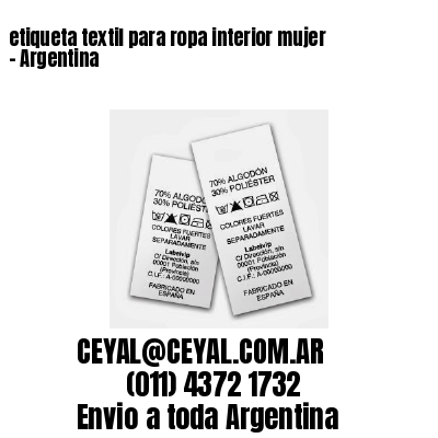 etiqueta textil para ropa interior mujer – Argentina