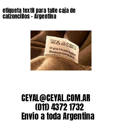 etiqueta textil para talle caja de calzoncillos – Argentina