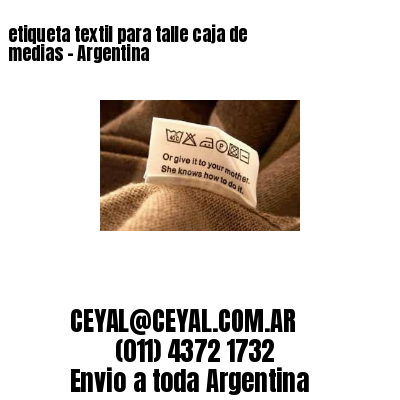 etiqueta textil para talle caja de medias – Argentina
