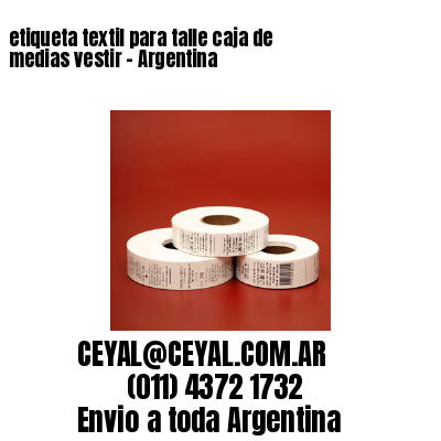 etiqueta textil para talle caja de medias vestir – Argentina