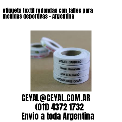 etiqueta textil redondas con talles para medidas deportivas – Argentina