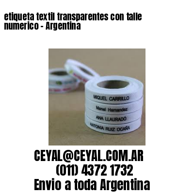 etiqueta textil transparentes con talle numerico – Argentina
