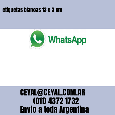 etiquetas blancas 13 x 3 cm