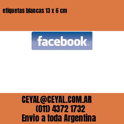 etiquetas blancas 13 x 6 cm
