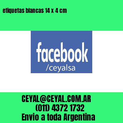 etiquetas blancas 14 x 4 cm