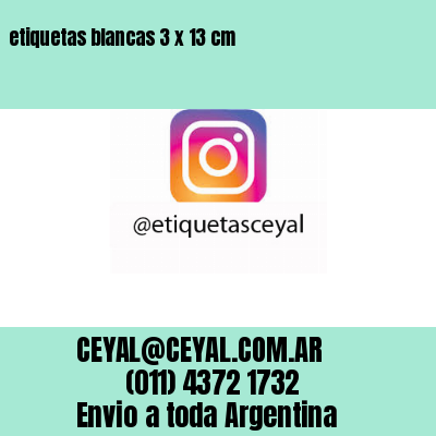 etiquetas blancas 3 x 13 cm