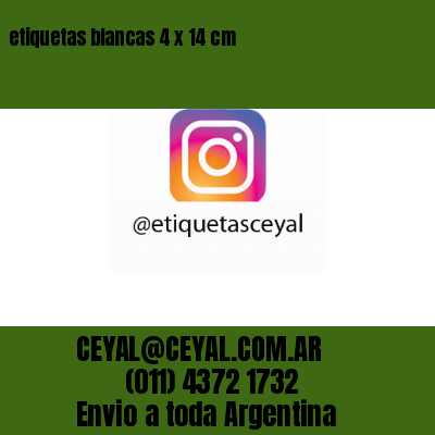 etiquetas blancas 4 x 14 cm