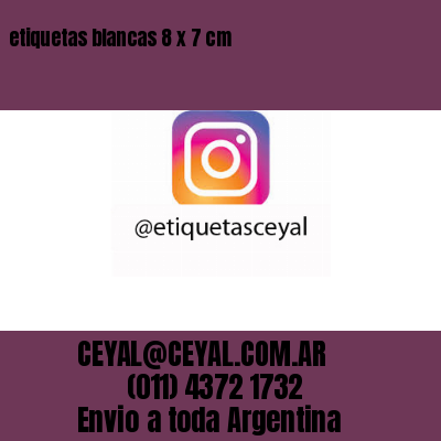 etiquetas blancas 8 x 7 cm