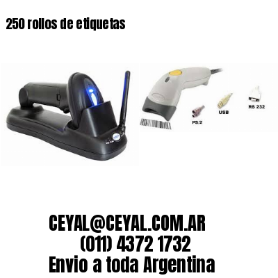 250 rollos de etiquetas