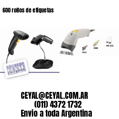 600 rollos de etiquetas