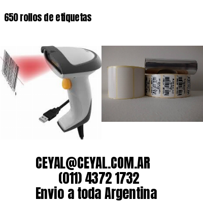 650 rollos de etiquetas