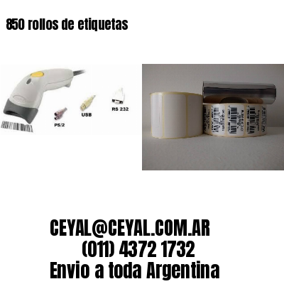 850 rollos de etiquetas