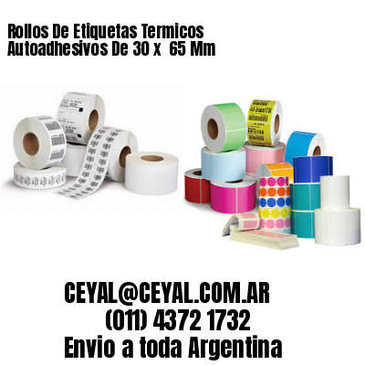 Rollos De Etiquetas Termicos Autoadhesivos De 30 x  65 Mm