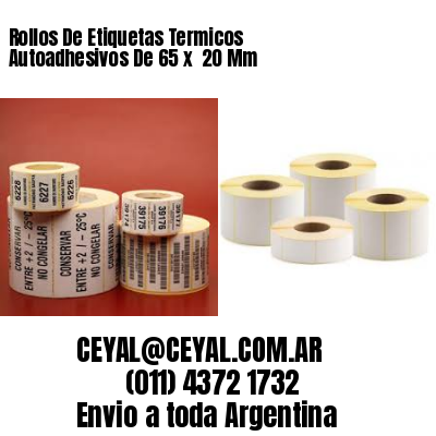 Rollos De Etiquetas Termicos Autoadhesivos De 65 x  20 Mm