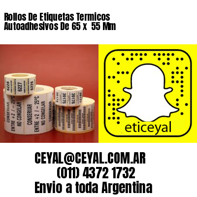 Rollos De Etiquetas Termicos Autoadhesivos De 65 x  55 Mm