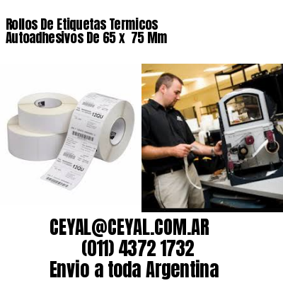 Rollos De Etiquetas Termicos Autoadhesivos De 65 x  75 Mm