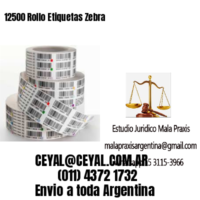 12500 Rollo Etiquetas Zebra