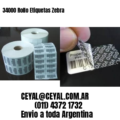 34000 Rollo Etiquetas Zebra