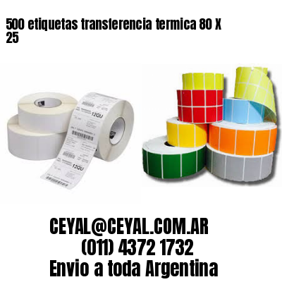 500 etiquetas transferencia termica 80 X 25