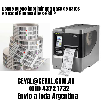 Donde puedo imprimir una base de datos en excel Buenos Aires-GBA ?