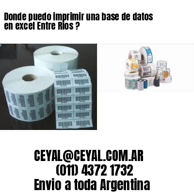 Donde puedo imprimir una base de datos en excel Entre Rios ?