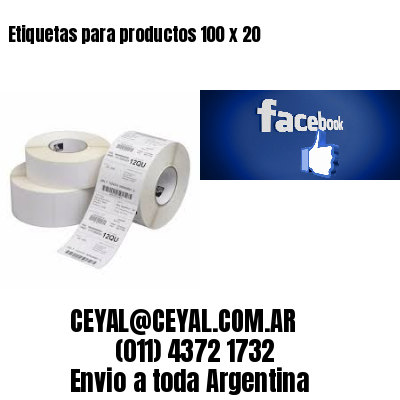 Etiquetas para productos 100 x 20