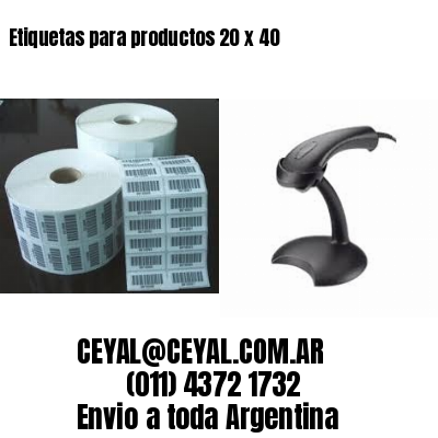 Etiquetas para productos 20 x 40