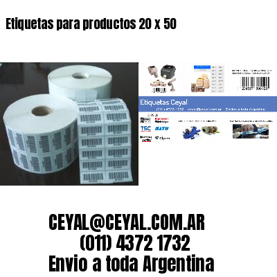 Etiquetas para productos 20 x 50