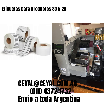 Etiquetas para productos 80 x 20