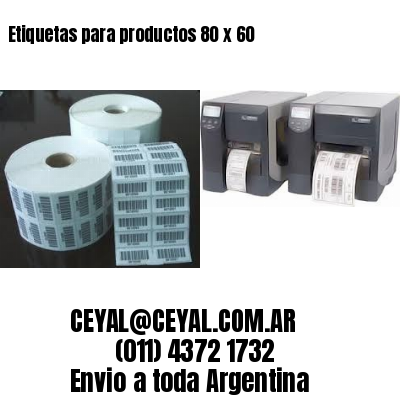 Etiquetas para productos 80 x 60