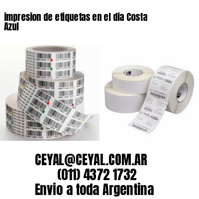 impresion de etiquetas en el dia Costa Azul